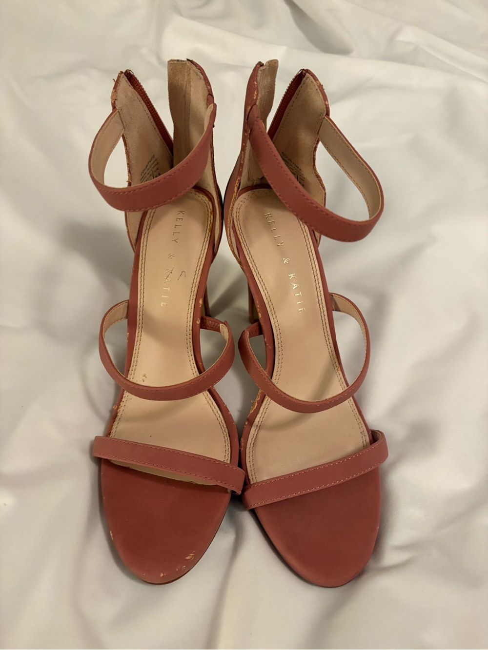 Kelly & Katie Women's Strappy Heel Sandals in Dusty Rose